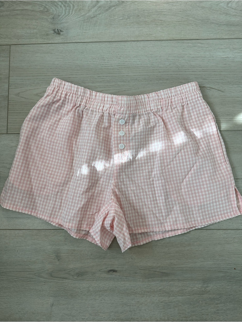 Beverly and Beck Pink Gingham Boxer Shorts Size M Coquette Lounge